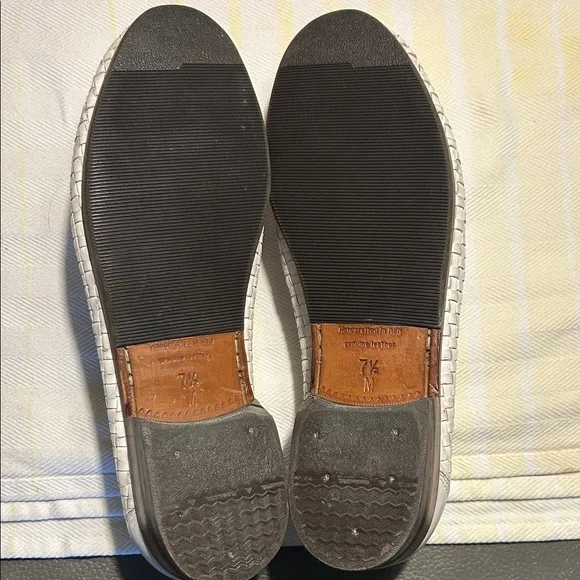 Bruno Magli Woven White Leather Penny Loafers size 7.5 fit like an 8.5 women’s - Picture 8 of 8